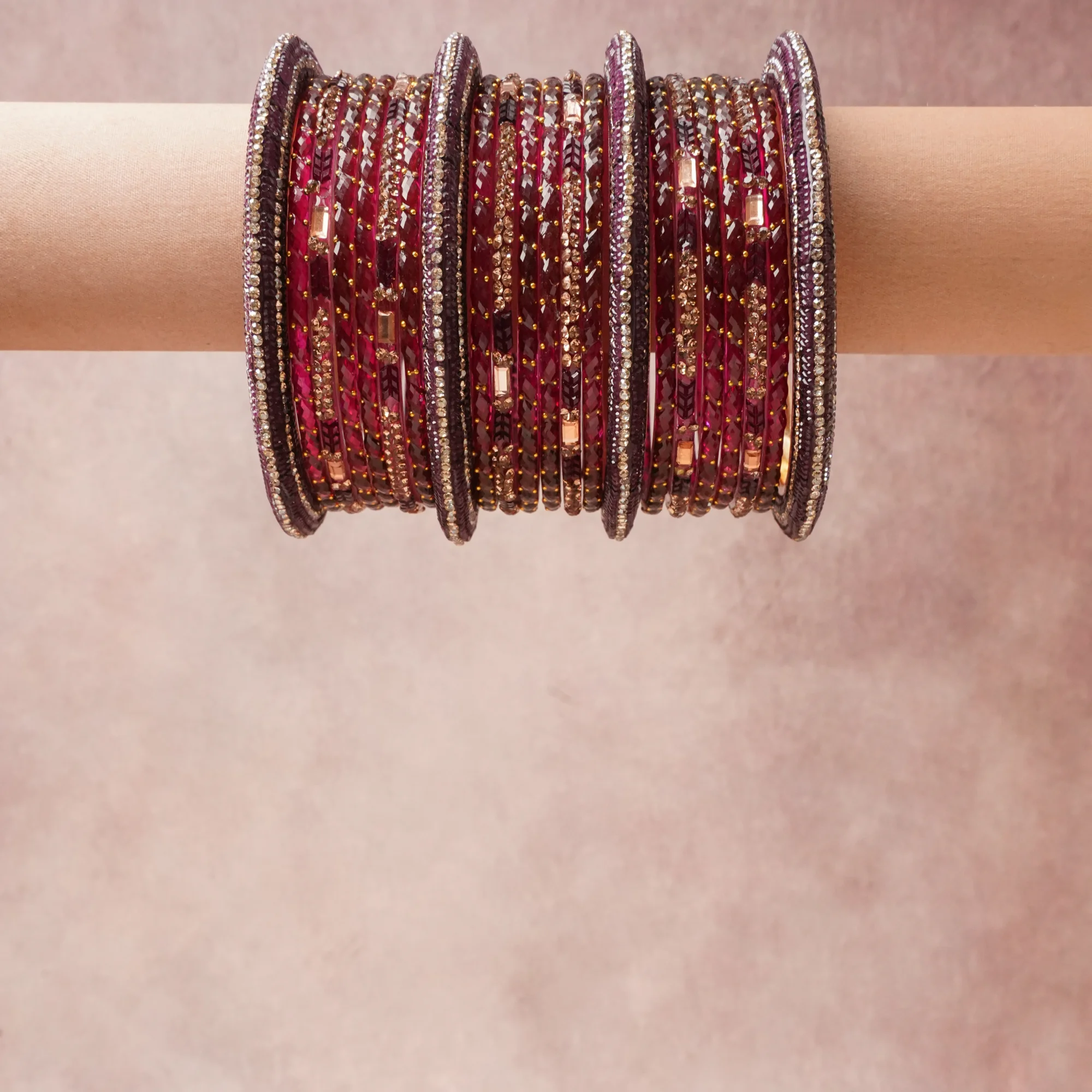 A commanding Rich Magenta Red anchors this beautiful set, enriched with accents of Clear Crystal, Metallic Gold, Metallic Silver that add depth and dimension.

Featuring a striking composition of Glass, Metal Alloy, Rhinestones, Seed Beads, this set carries intricate craftsmanship and strong presence. Grand in form, it is created for moments that deserve to be marked.